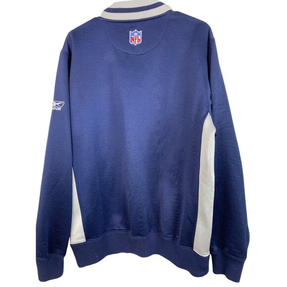 Mens Reebok NFL Team Apparel New England Patriots Jacket M Blue Track Fleece - Picture 6 of 10